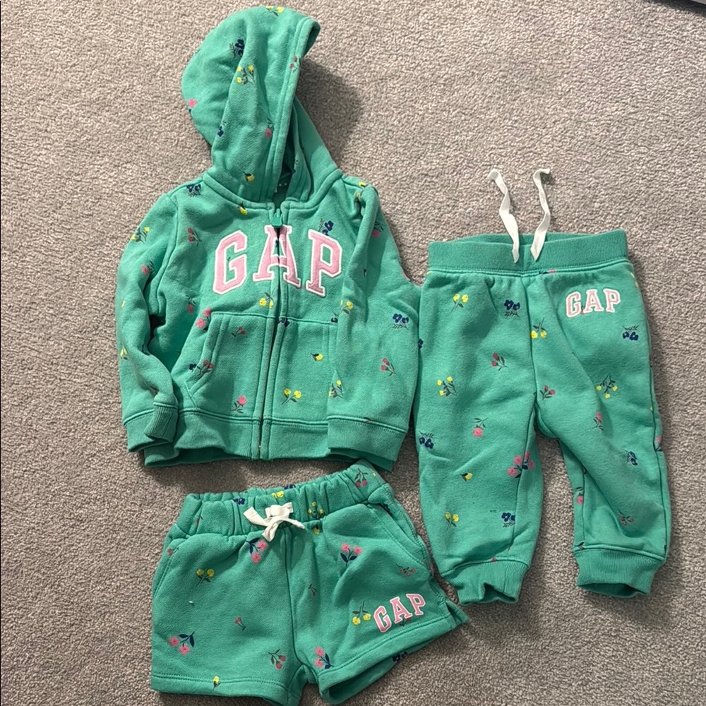 GAP Green Kids Hoodie and Pants Set